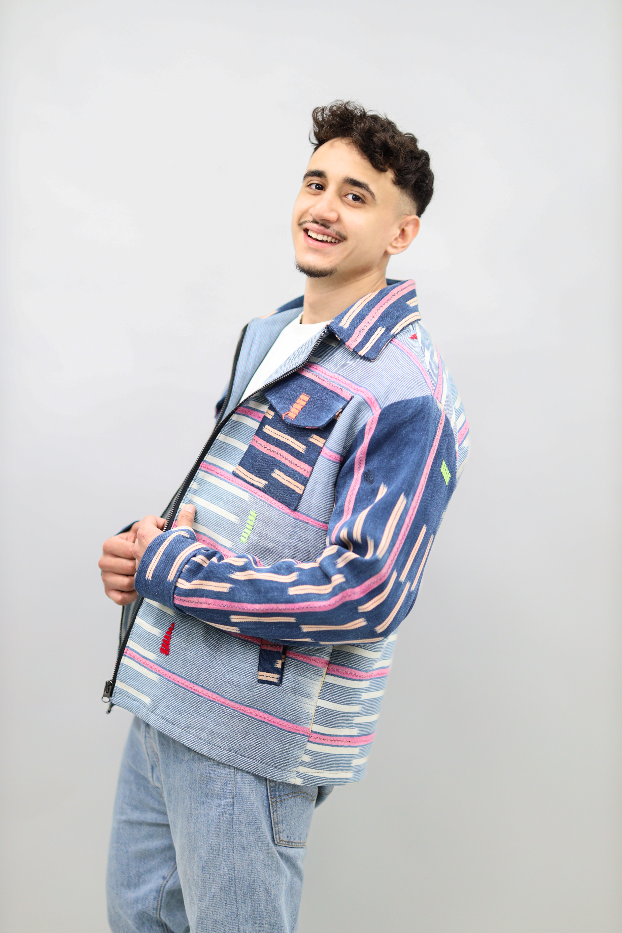 Unisex Blue & Pink Handmade Jacket