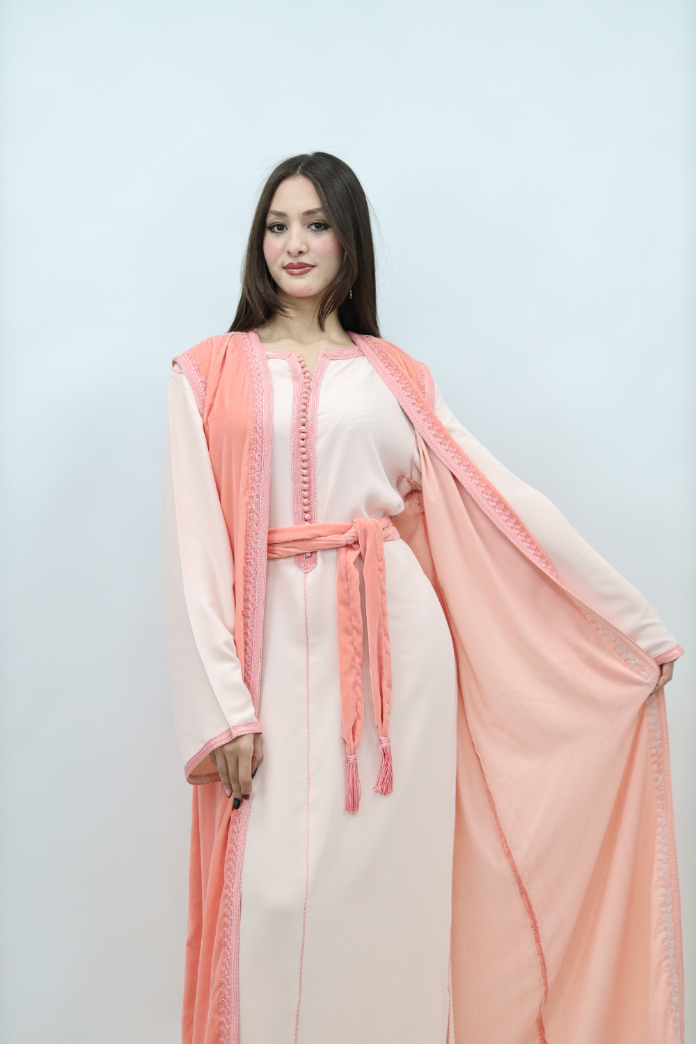 Moroccan Velvet Kaftan Dress – Burgundy