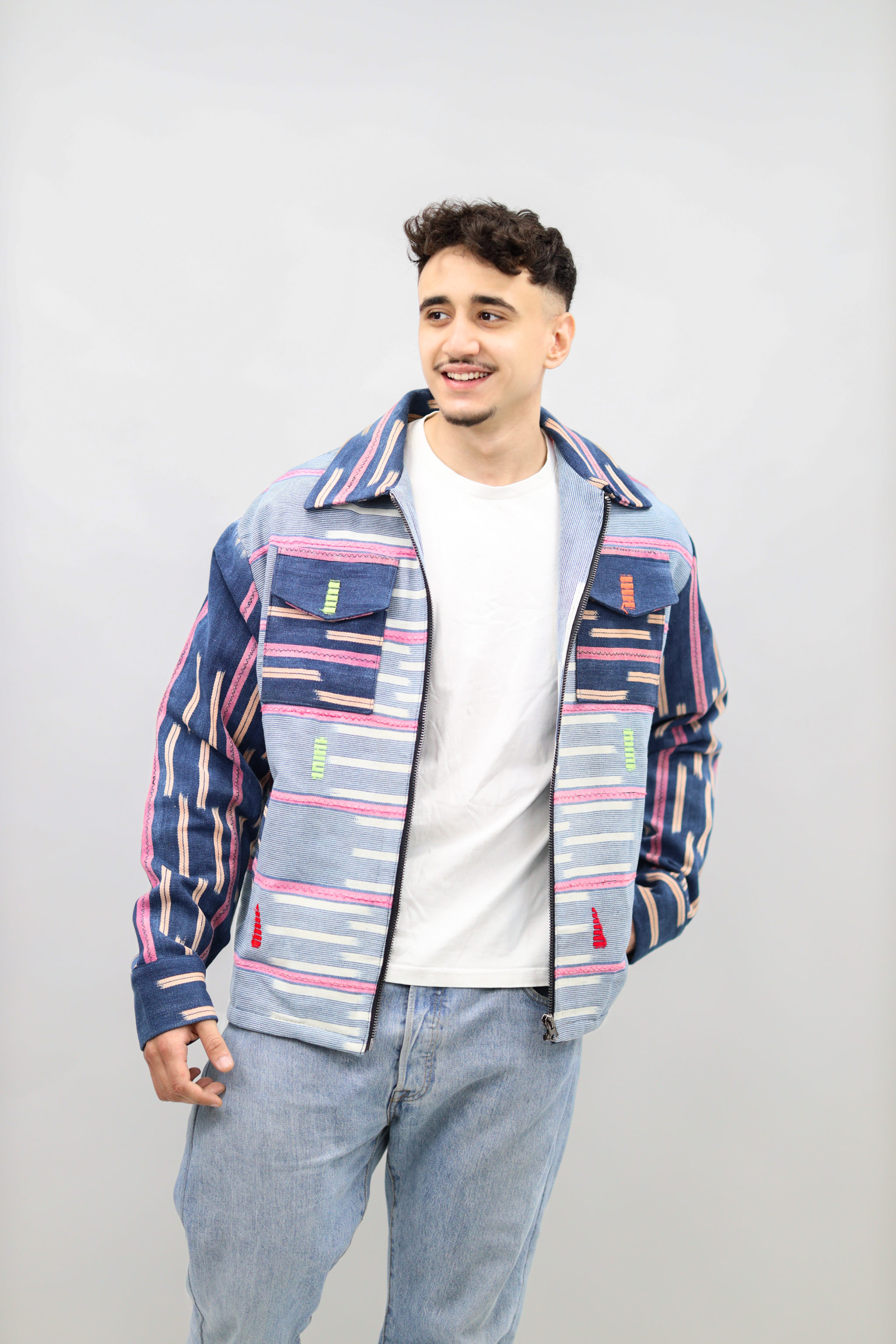 Unisex Blue & Pink Handmade Jacket
